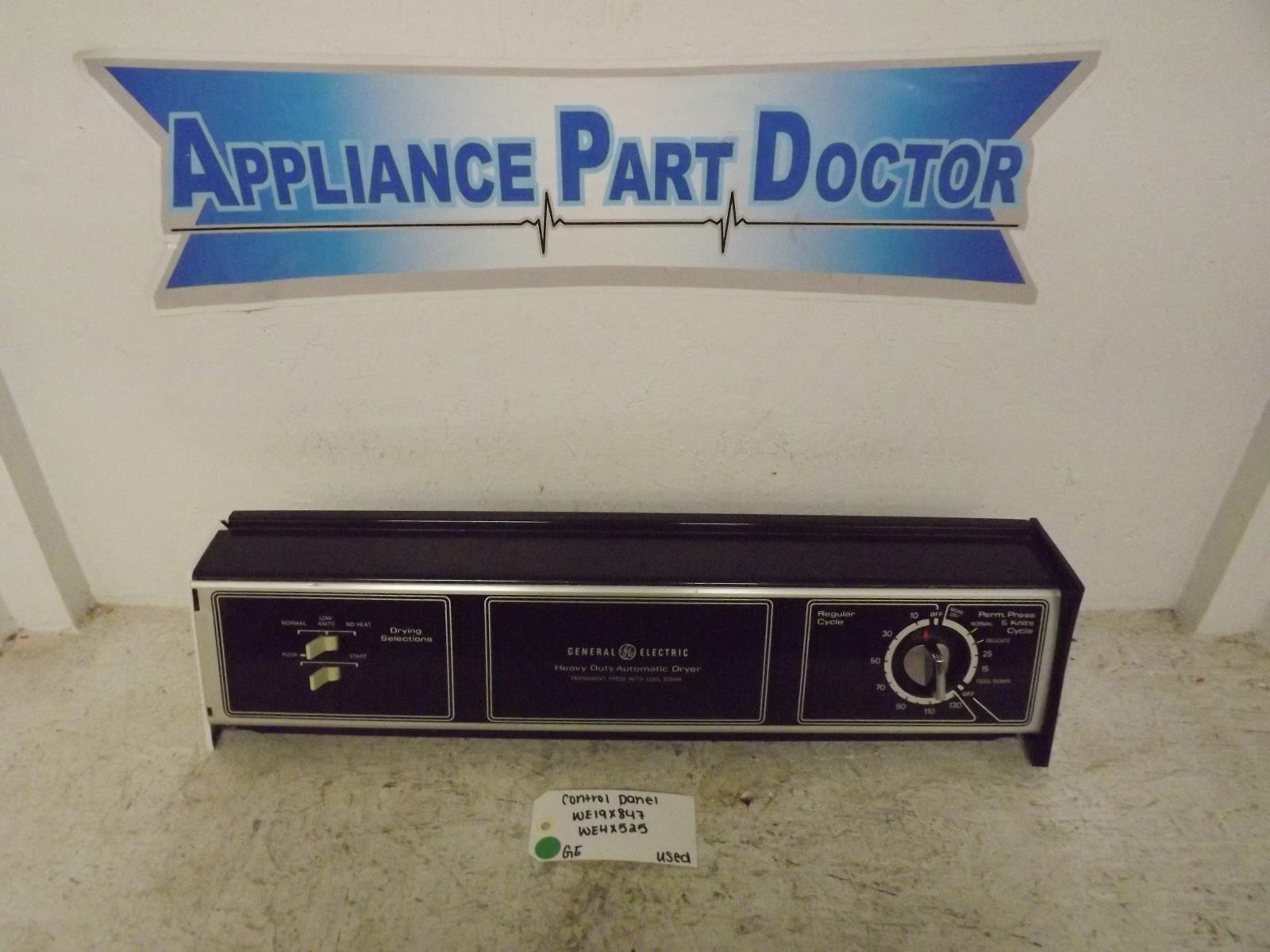 GE Dryer WE19X847 WE4X525 Control Panel Used GE Dryer WE19X847 WE4X525 Control Panel Used